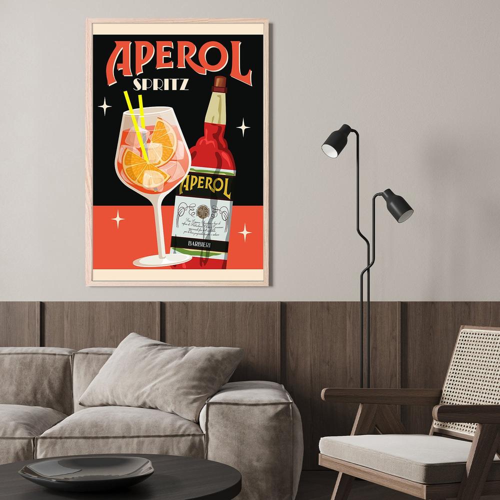 Retro Orange Cocktail-by-WallChart Art Studio-wall-art-print-canvas-poster-framed-Gioia