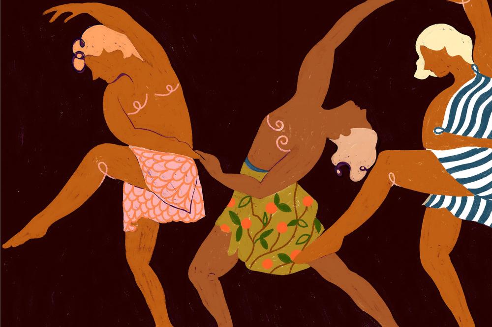 wall-art-print-canvas-poster-framed-Rhythmic Dancing Figures-1