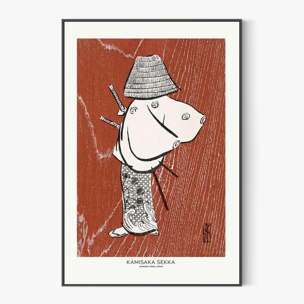 Samurai One of Four (1920s)-by-Kamisaka Sekka-wall-art-print-canvas-poster-framed-Gioia