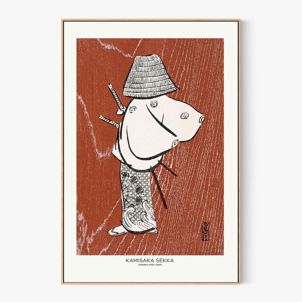 Samurai One of Four (1920s)-by-Kamisaka Sekka-wall-art-print-canvas-poster-framed-Gioia