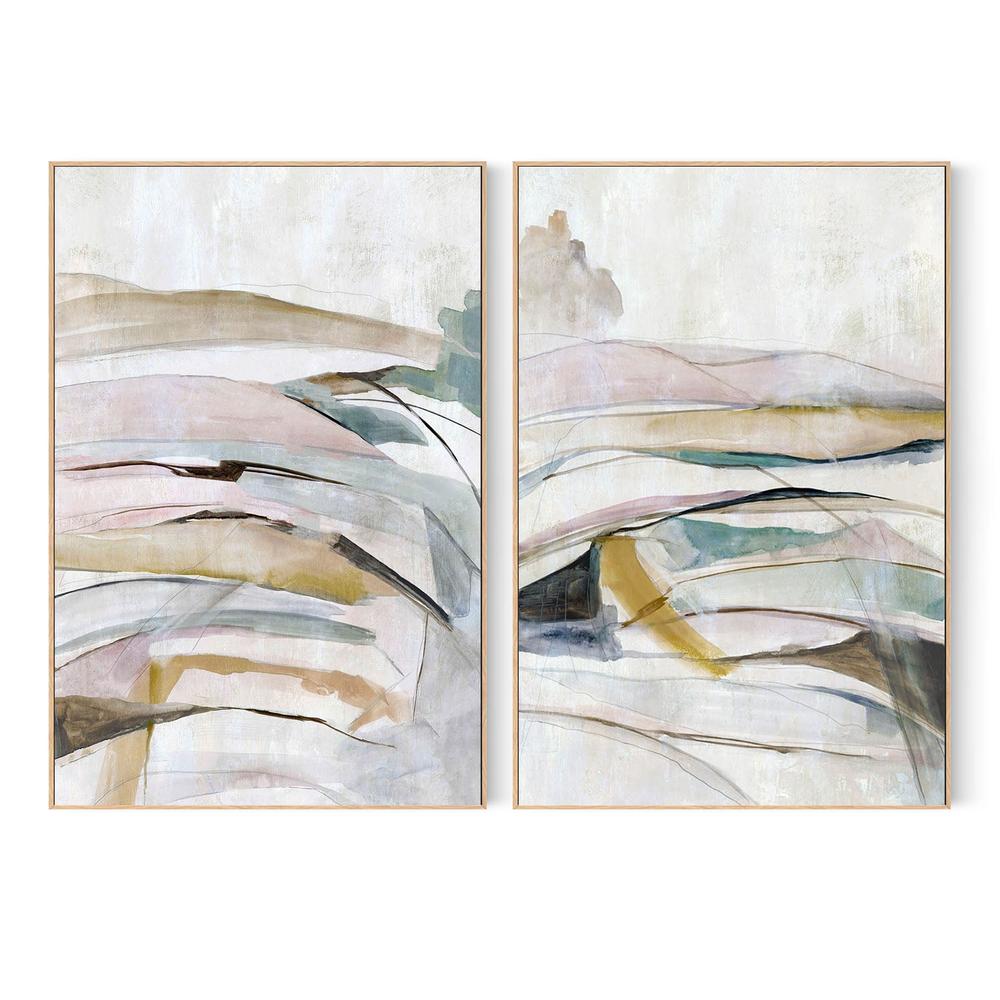 Sands of Blush, Style A & B, Set Of 2-by-Jacob Q-wall-art-print-canvas-poster-framed-Gioia