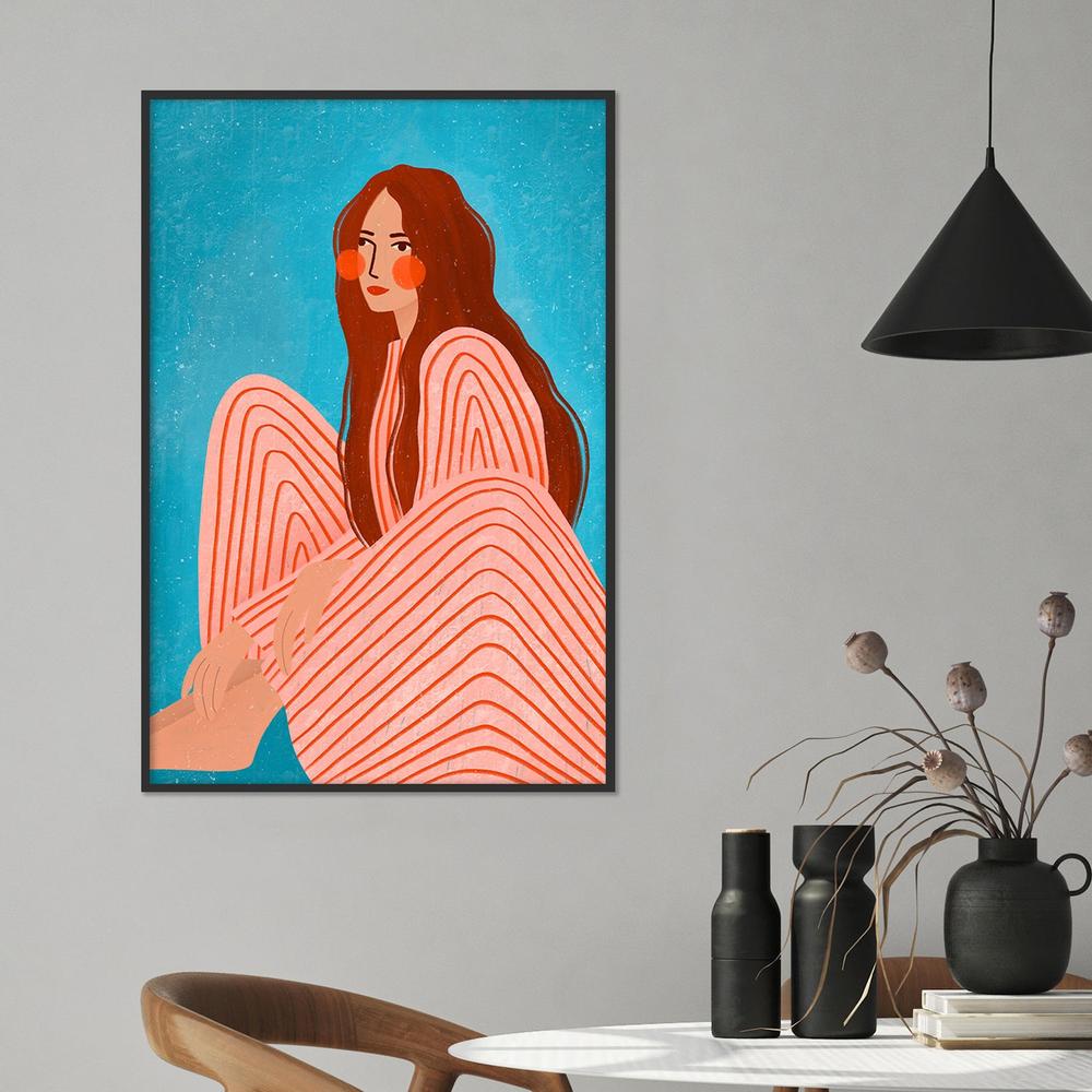 Serene Striped Woman-by-Bea Muller-wall-art-print-canvas-poster-framed-Gioia