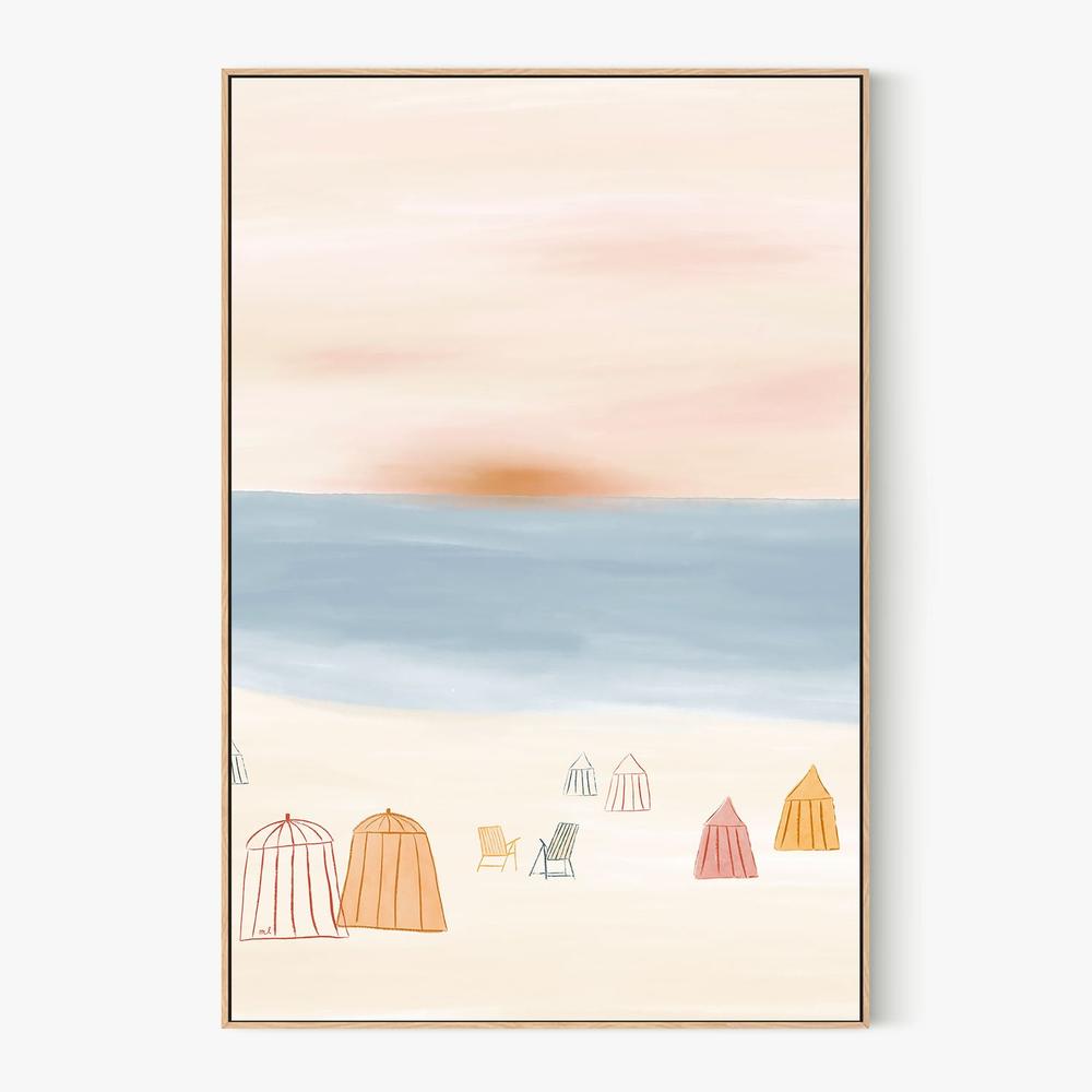 Serene Sunset Beach-by-Menina Lisboa-wall-art-print-canvas-poster-framed-Gioia