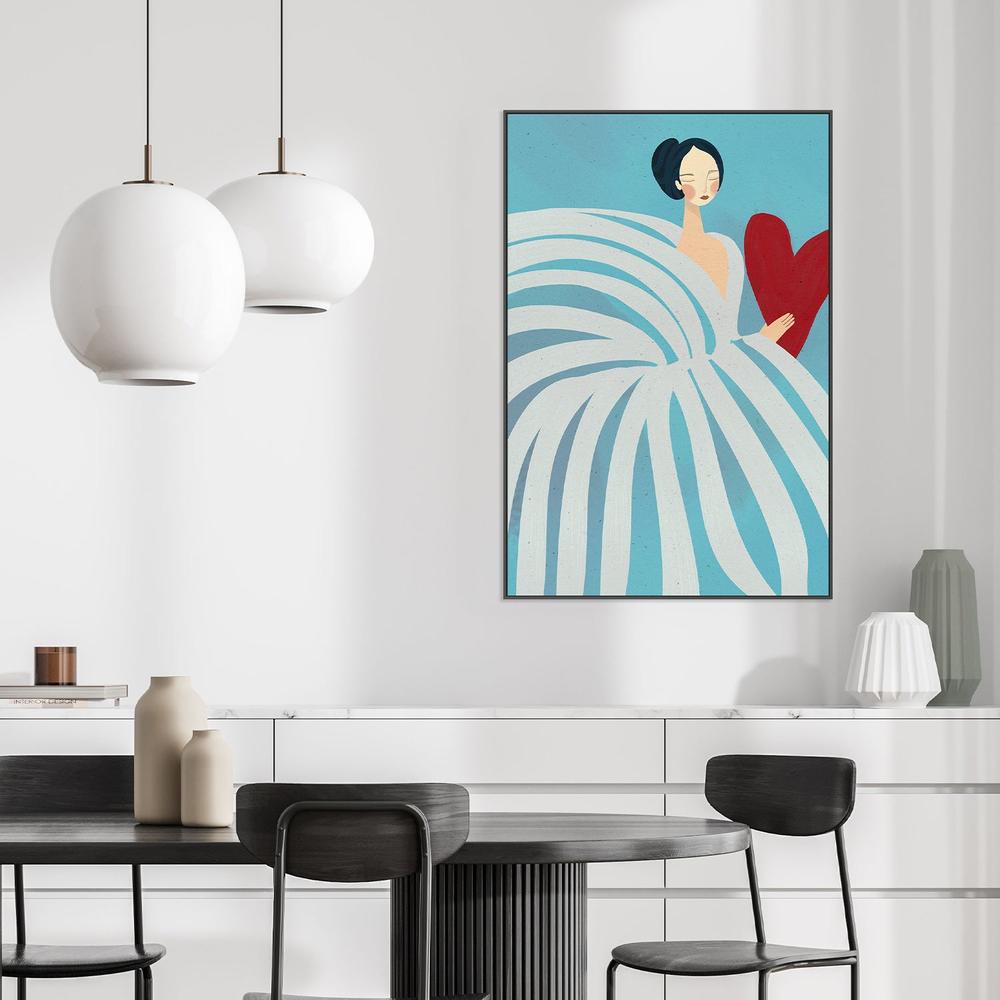 Serene Woman with Heart-by-Essa Van Reis-wall-art-print-canvas-poster-framed-Gioia