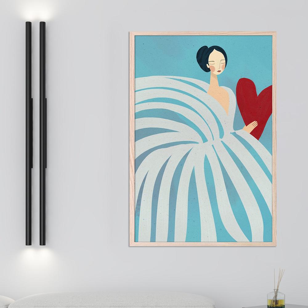 Serene Woman with Heart-by-Essa Van Reis-wall-art-print-canvas-poster-framed-Gioia
