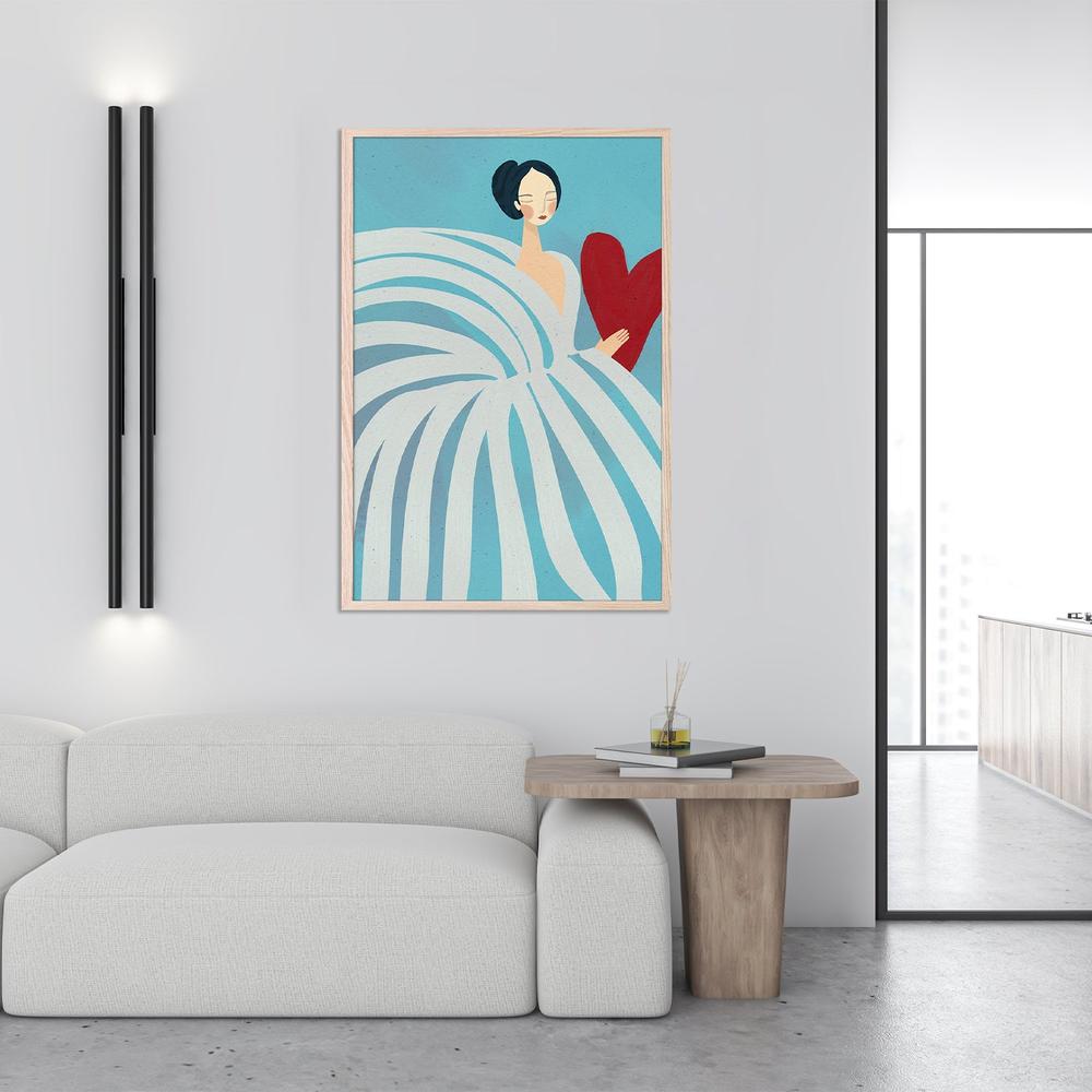 Serene Woman with Heart-by-Essa Van Reis-wall-art-print-canvas-poster-framed-Gioia