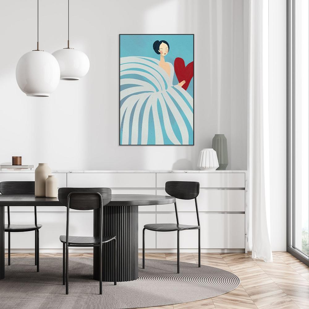 Serene Woman with Heart-by-Essa Van Reis-wall-art-print-canvas-poster-framed-Gioia