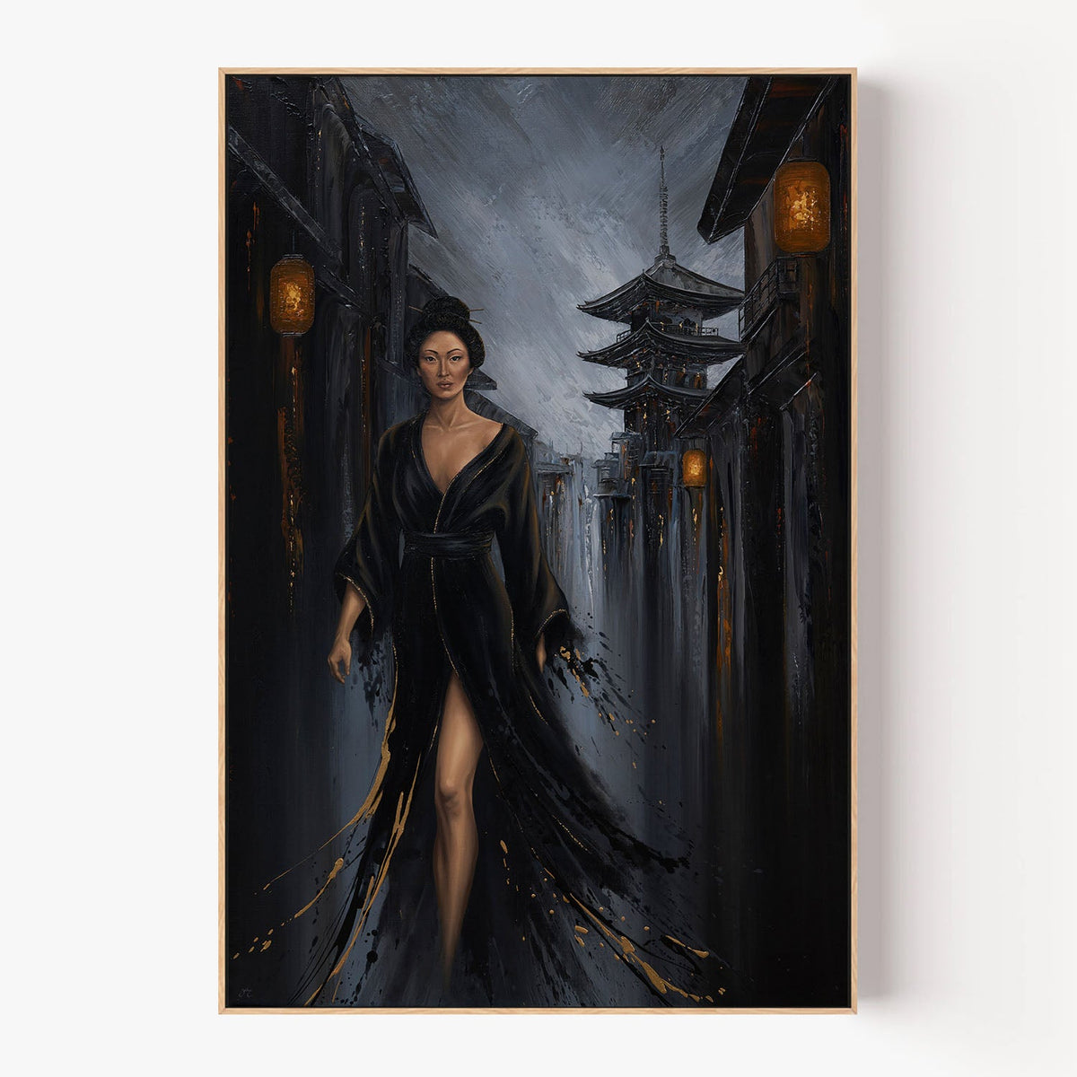 Shadow of the Geisha-by-Isabella Karolewicz-wall-art-print-canvas-poster-framed-Gioia
