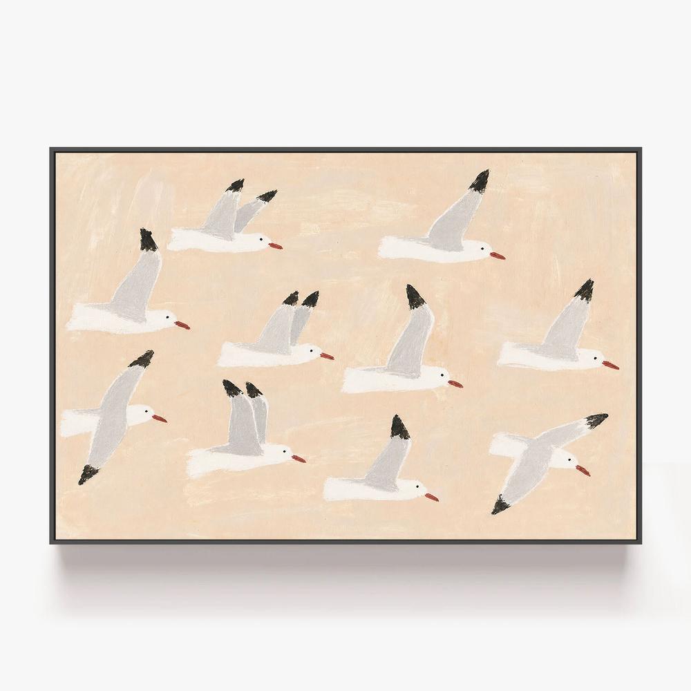 silver gulls-by-Lady Hana-wall-art-print-canvas-poster-framed-Gioia