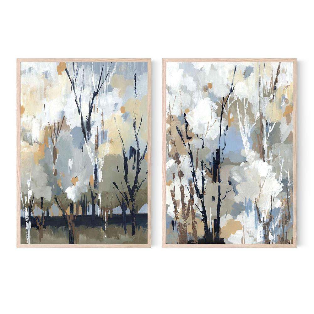 Silversong Birch, Style A & B, Set Of 2-by-Lera-wall-art-print-canvas-poster-framed-Gioia