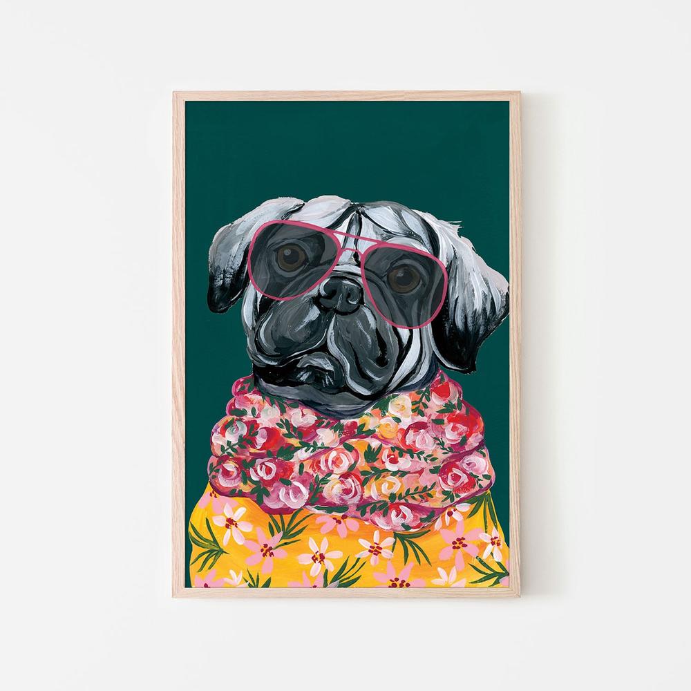 Smug Pug-by-Yvette St. Amant-wall-art-print-canvas-poster-framed-Gioia