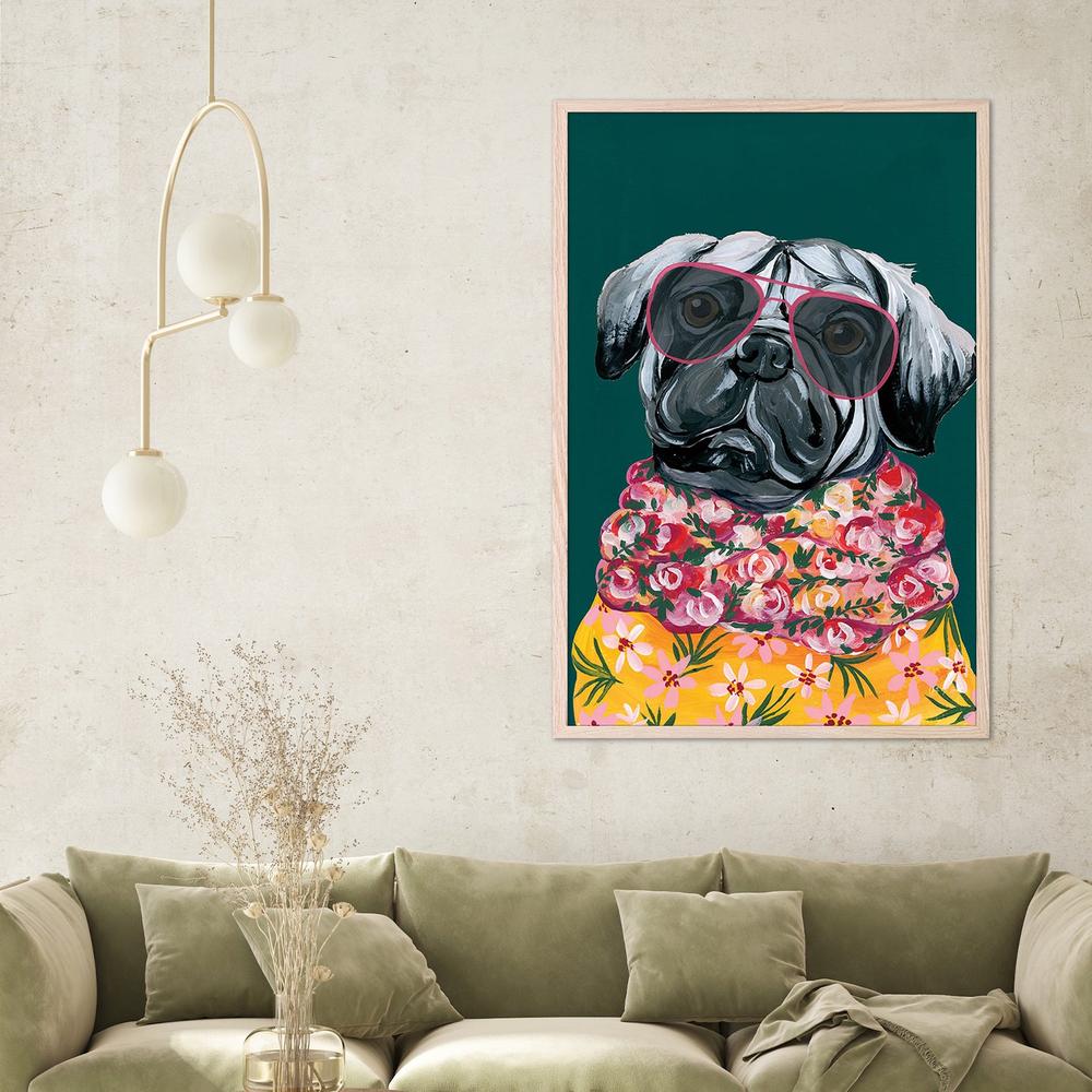 Smug Pug-by-Yvette St. Amant-wall-art-print-canvas-poster-framed-Gioia