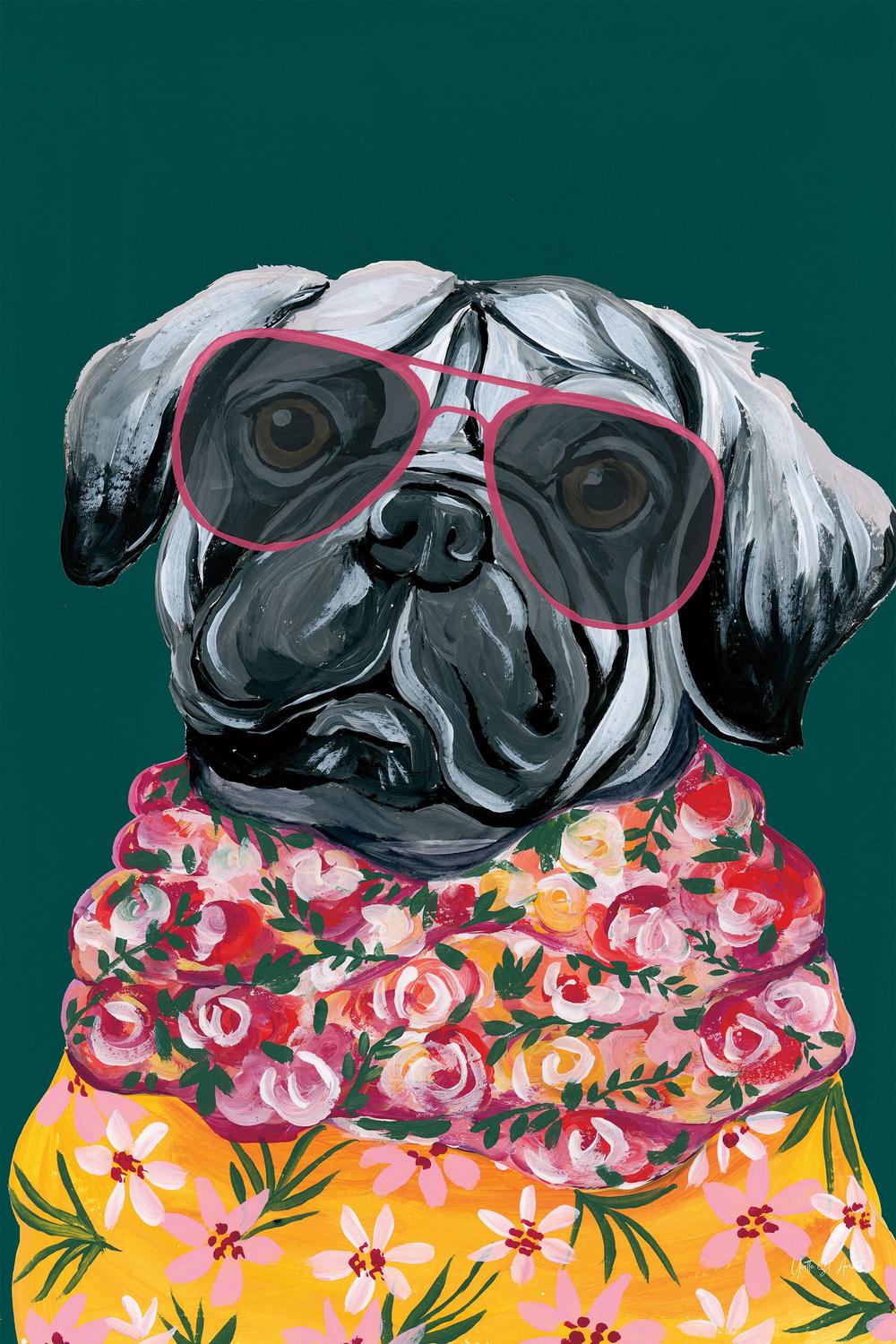 Smug Pug-by-Yvette St. Amant-wall-art-print-canvas-poster-framed-Gioia