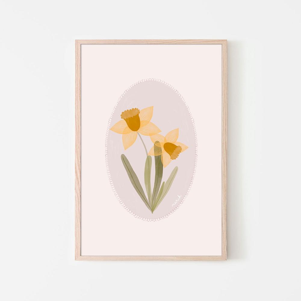 Soft Spring Daffodils-by-Menina Lisboa-wall-art-print-canvas-poster-framed-Gioia