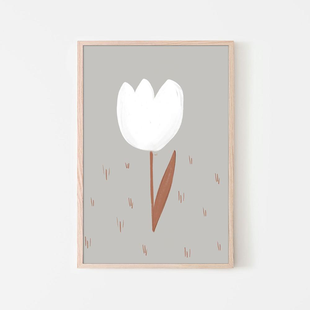 Soft White Tulip-by-Menina Lisboa-wall-art-print-canvas-poster-framed-Gioia