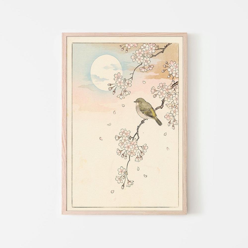 Spring Moon Bird Blossoms-by-Andreas Magnusson-wall-art-print-canvas-poster-framed-Gioia