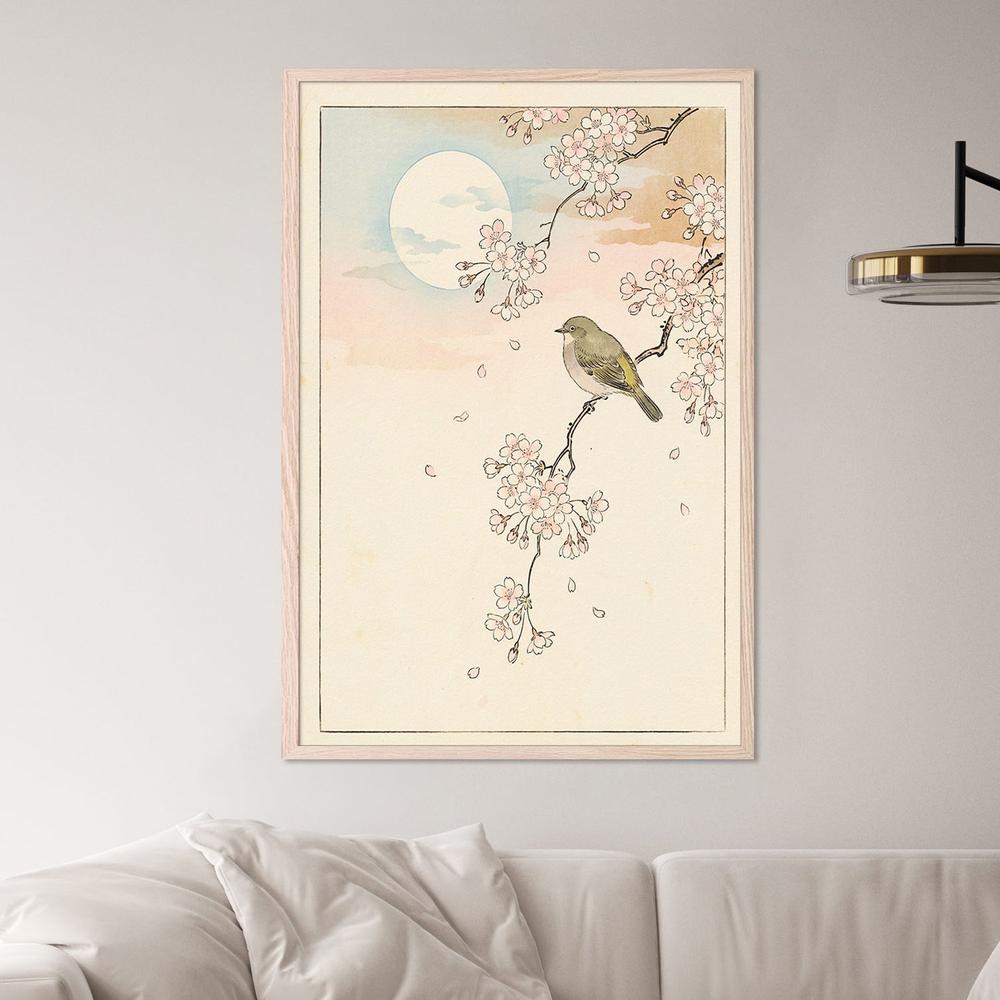 Spring Moon Bird Blossoms-by-Andreas Magnusson-wall-art-print-canvas-poster-framed-Gioia