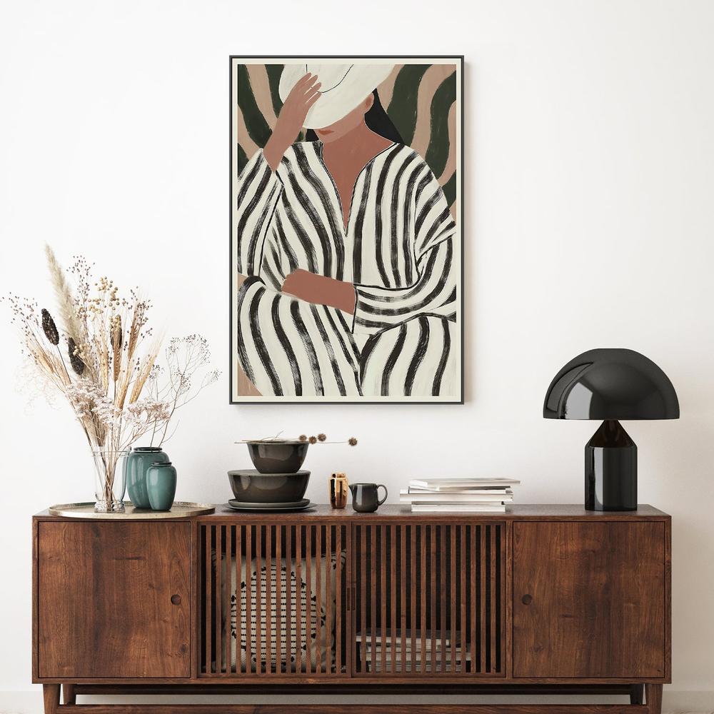 Striped Caftan-by-Lady Hana-wall-art-print-canvas-poster-framed-Gioia