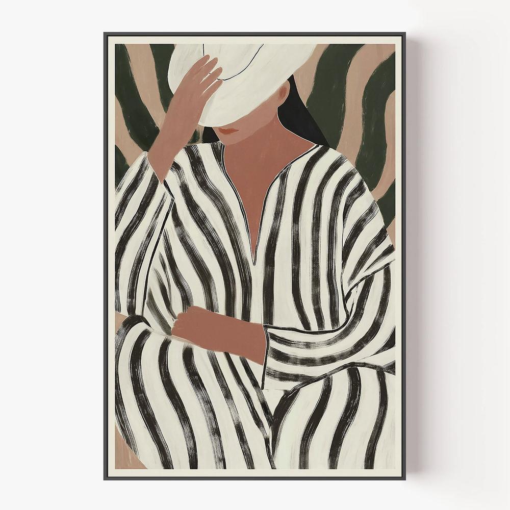 Striped Caftan-by-Lady Hana-wall-art-print-canvas-poster-framed-Gioia