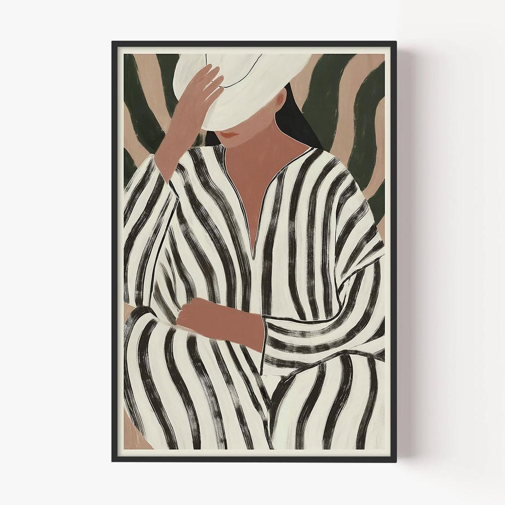 Striped Caftan-by-Lady Hana-wall-art-print-canvas-poster-framed-Gioia