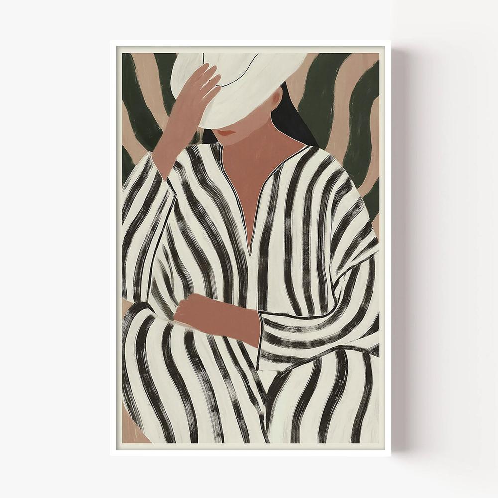 Striped Caftan-by-Lady Hana-wall-art-print-canvas-poster-framed-Gioia