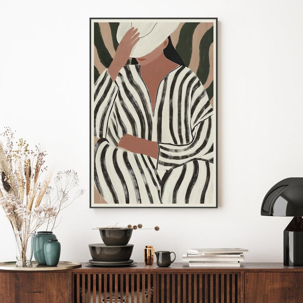 Striped Caftan-by-Lady Hana-wall-art-print-canvas-poster-framed-Gioia