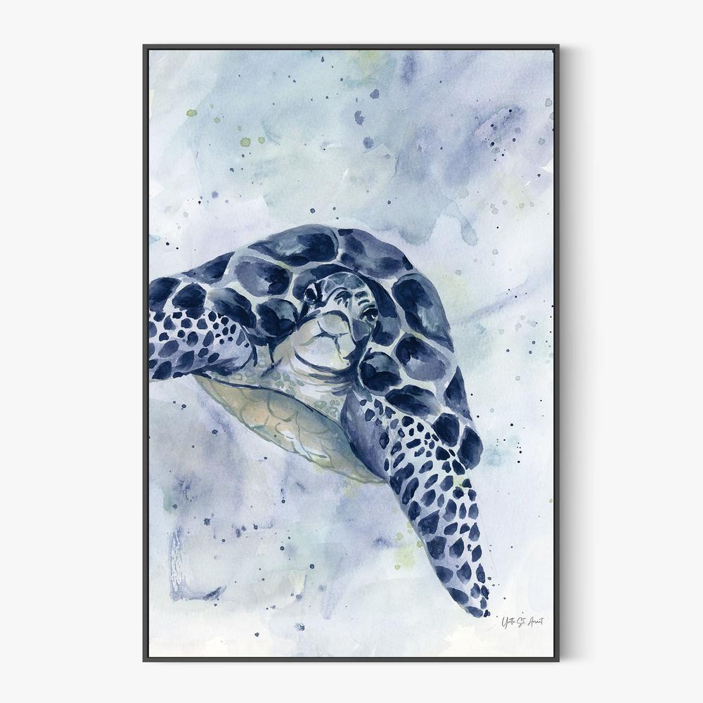 Swimming Sea Turtle-by-Yvette St. Amant-wall-art-print-canvas-poster-framed-Gioia