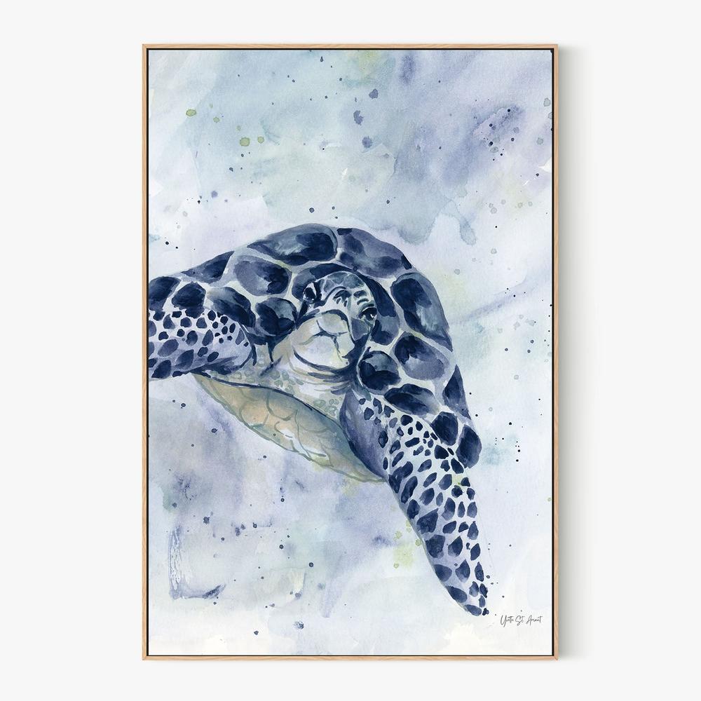 Swimming Sea Turtle-by-Yvette St. Amant-wall-art-print-canvas-poster-framed-Gioia