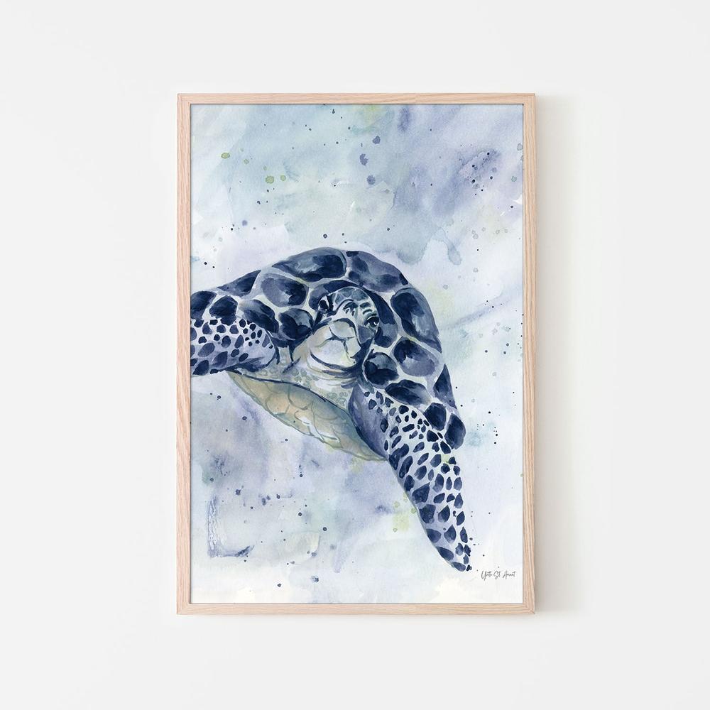 Swimming Sea Turtle-by-Yvette St. Amant-wall-art-print-canvas-poster-framed-Gioia