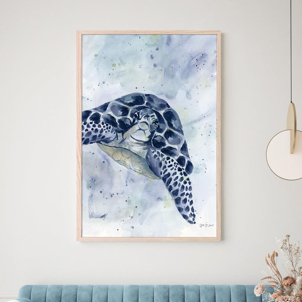 Swimming Sea Turtle-by-Yvette St. Amant-wall-art-print-canvas-poster-framed-Gioia