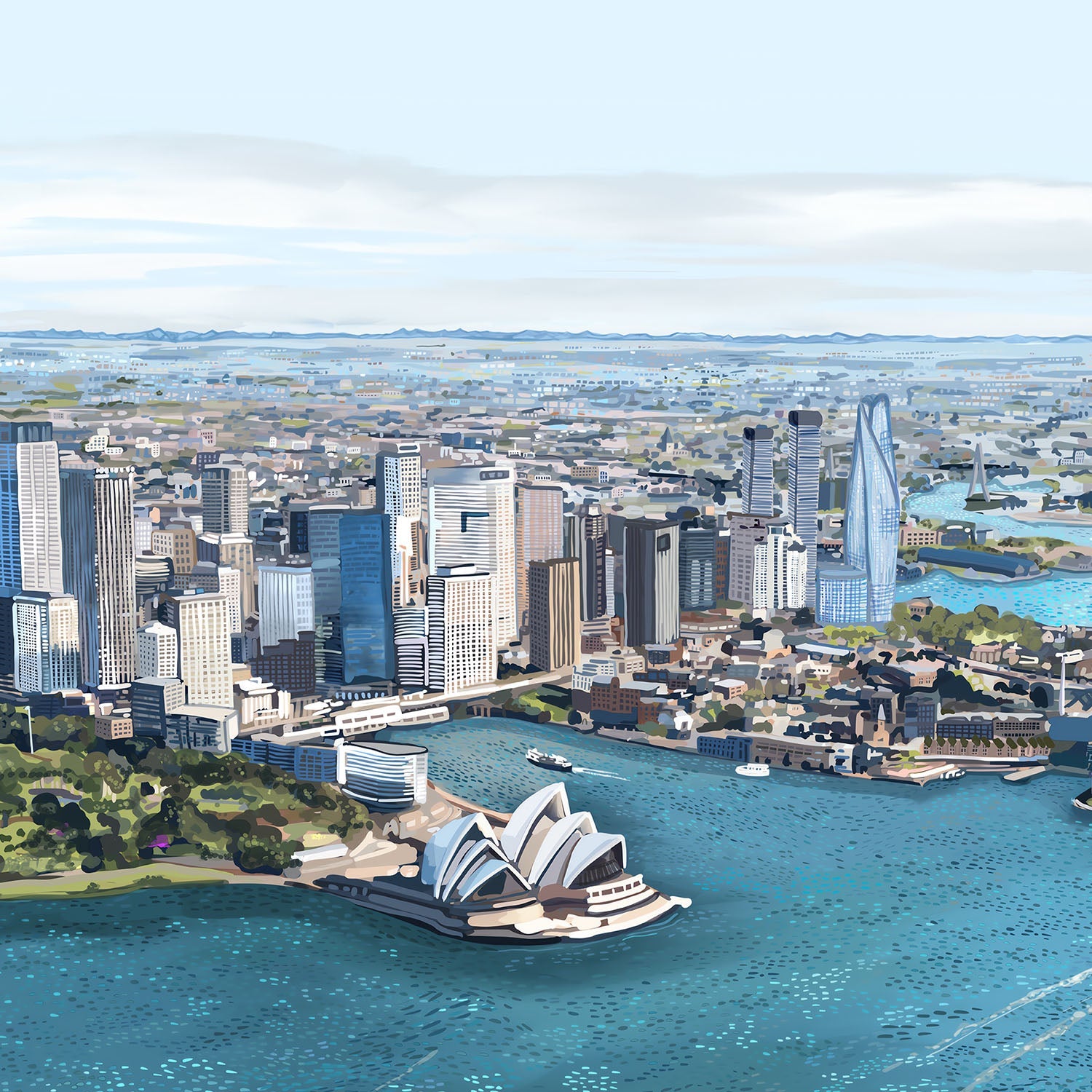 Sydney Harbour-by-Emma Forsberg-wall-art-print-canvas-poster-framed-Gioia