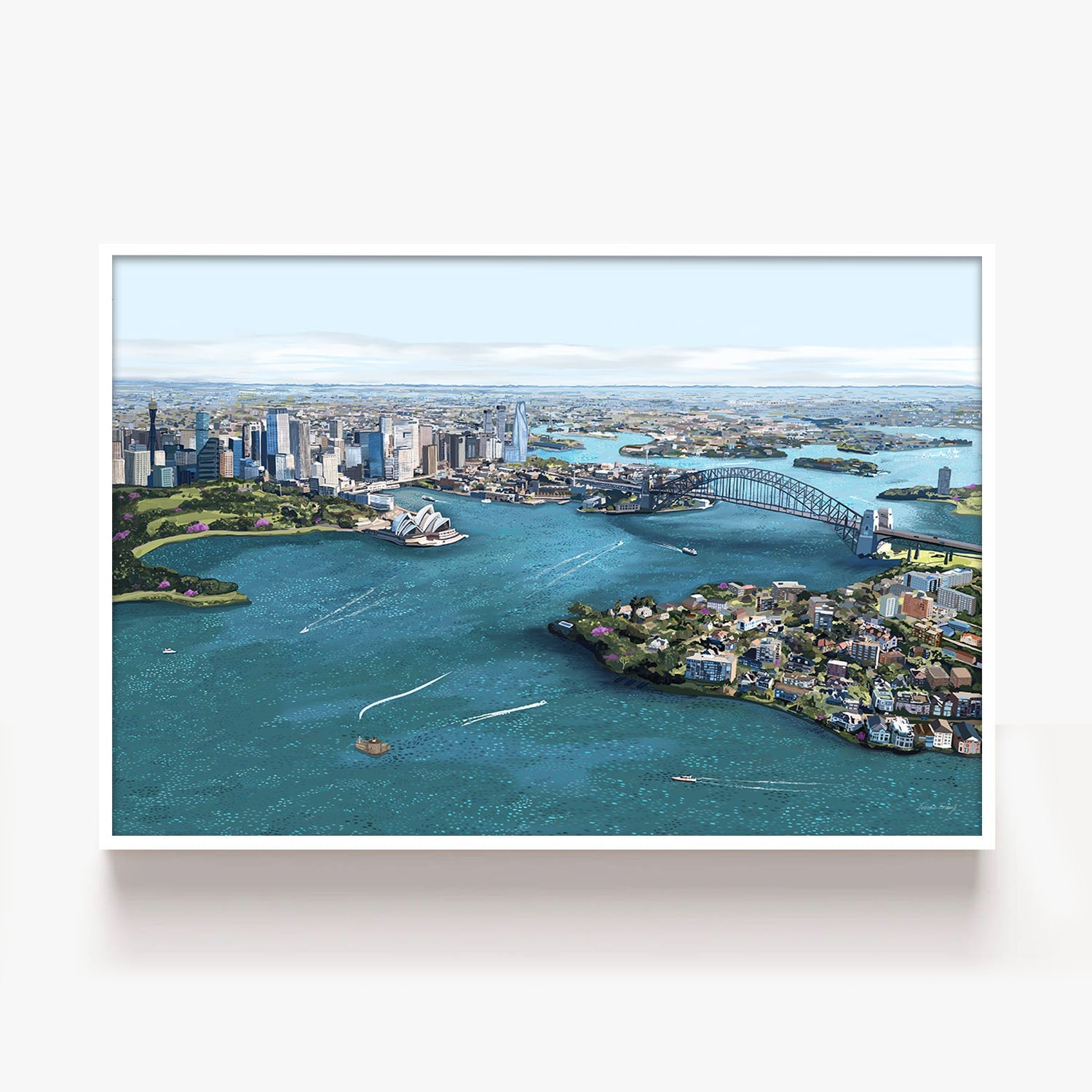 Sydney Harbour-by-Emma Forsberg-wall-art-print-canvas-poster-framed-Gioia