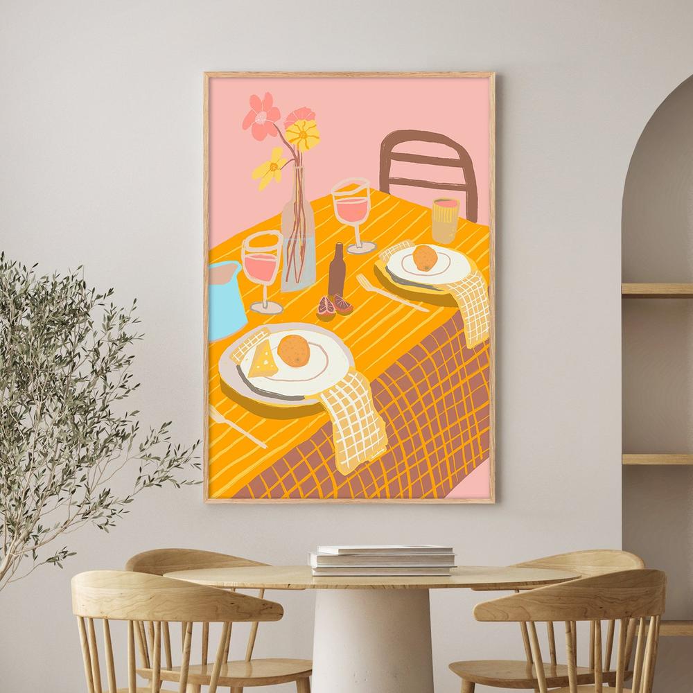 Table Setting Pink-by-Sharyn Bursic-wall-art-print-canvas-poster-framed-Gioia
