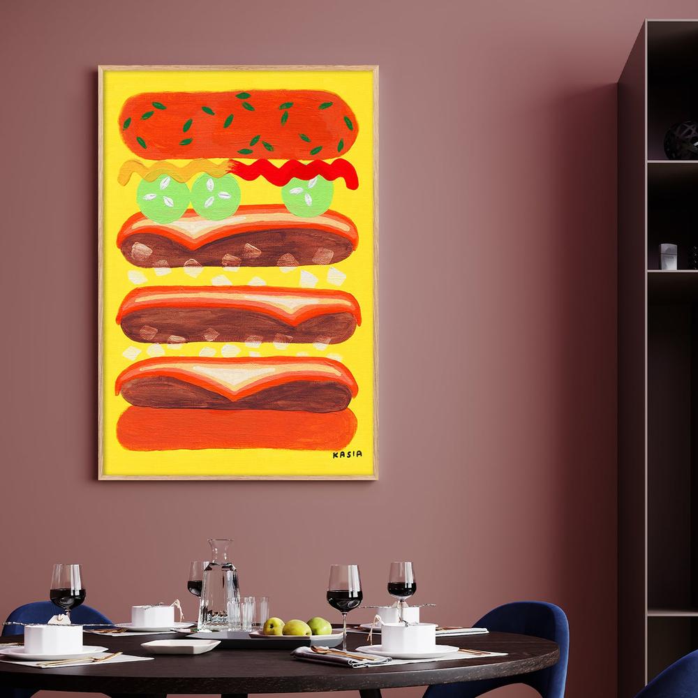 The Divine Cheeseburger-by-Kasia Amanda-wall-art-print-canvas-poster-framed-Gioia