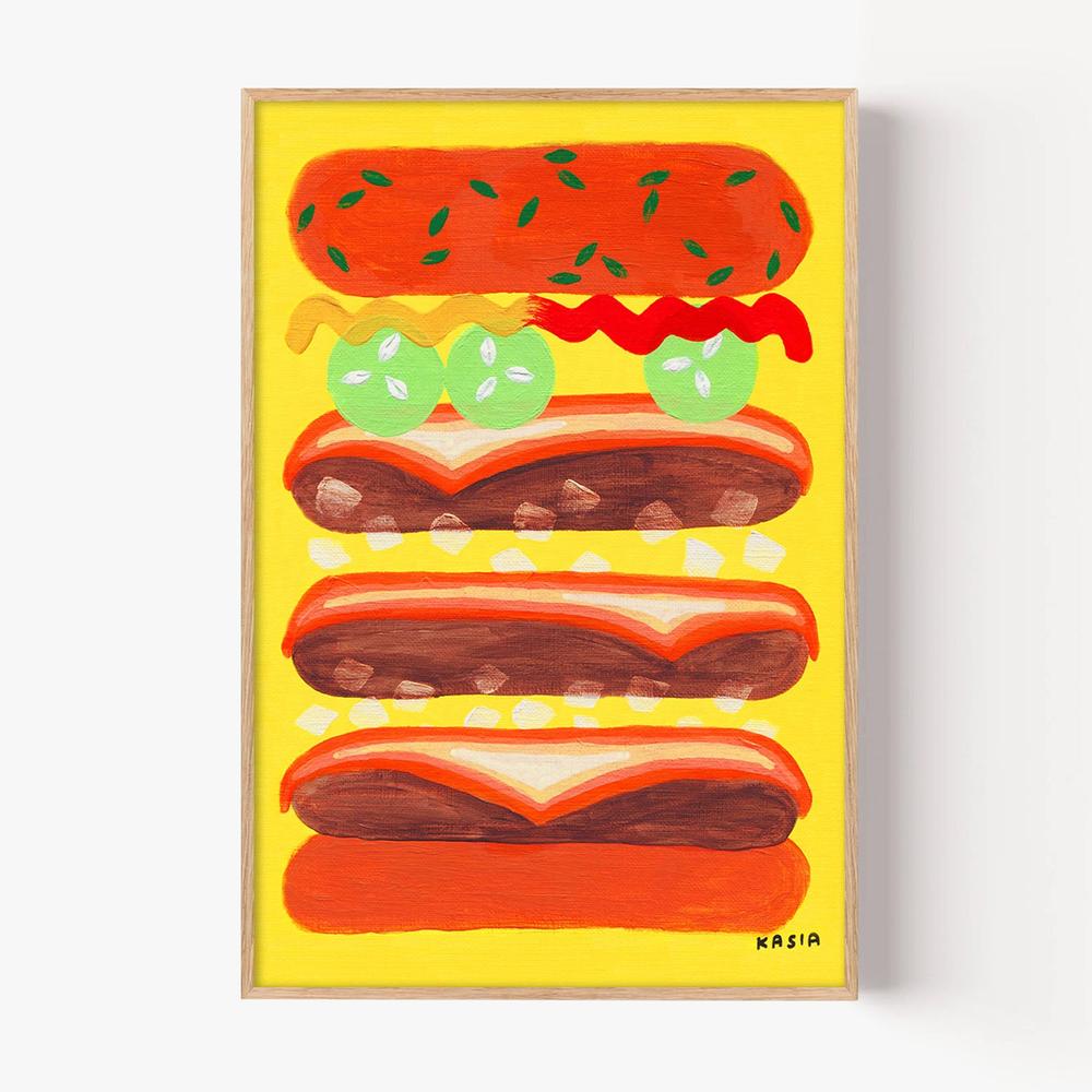 The Divine Cheeseburger-by-Kasia Amanda-wall-art-print-canvas-poster-framed-Gioia
