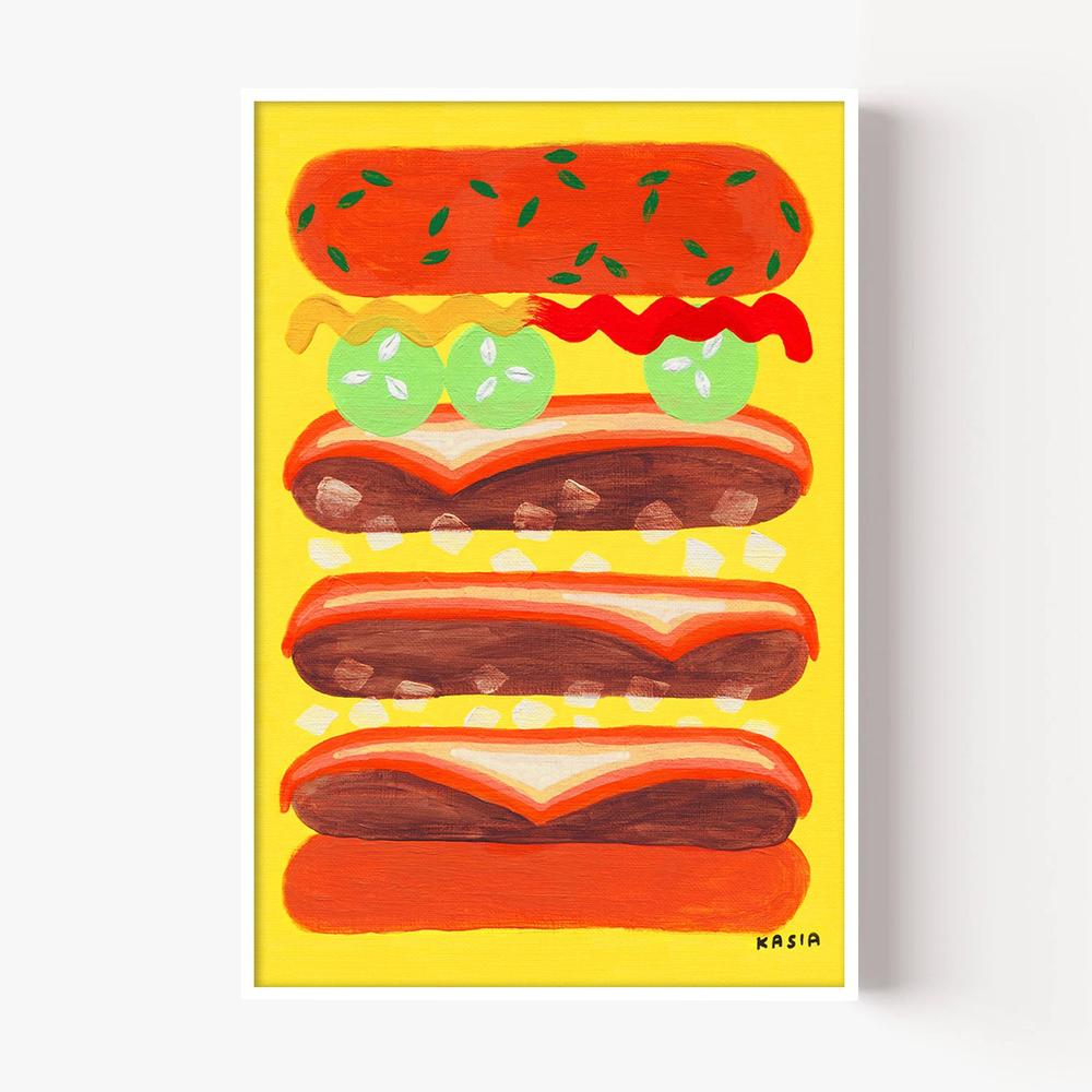 The Divine Cheeseburger-by-Kasia Amanda-wall-art-print-canvas-poster-framed-Gioia