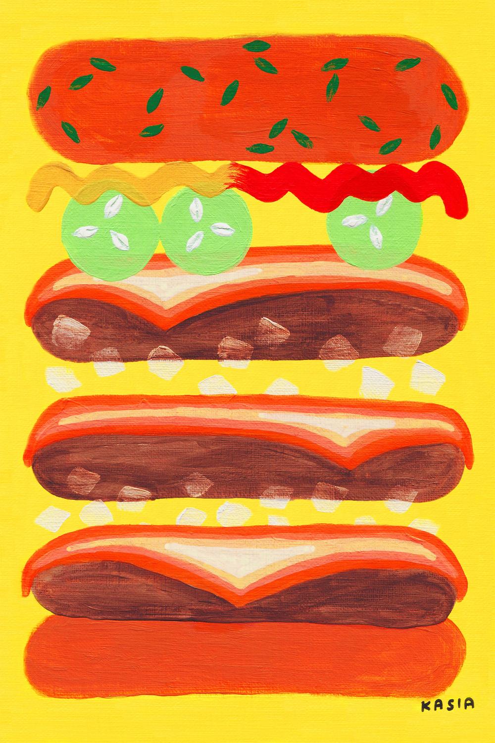 The Divine Cheeseburger-by-Kasia Amanda-wall-art-print-canvas-poster-framed-Gioia