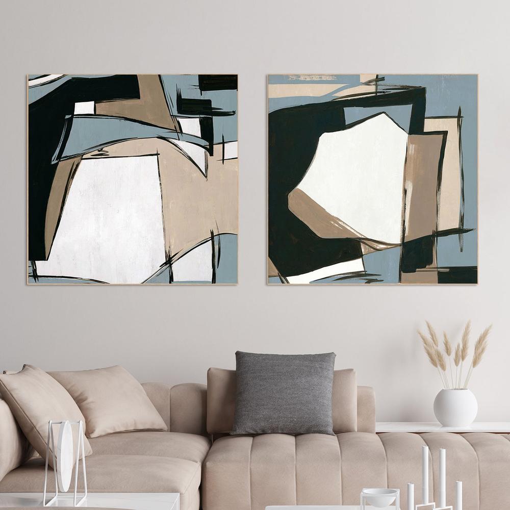 Urban Reflections in Neutral Shades, Style A & B , Set Of 2-by-Lera-wall-art-print-canvas-poster-framed-Gioia