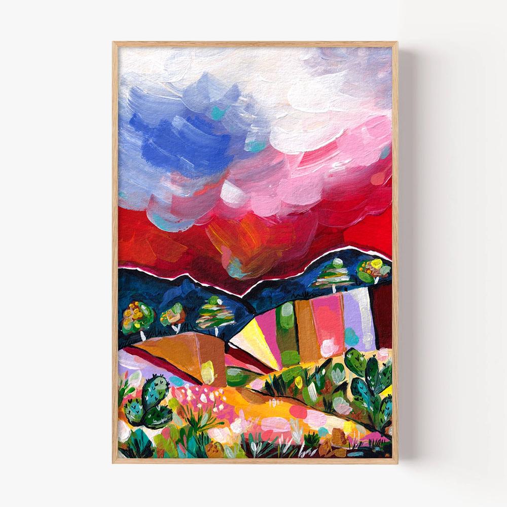 Vibrant Desert Landscape-by-Dirkie Nell-wall-art-print-canvas-poster-framed-Gioia