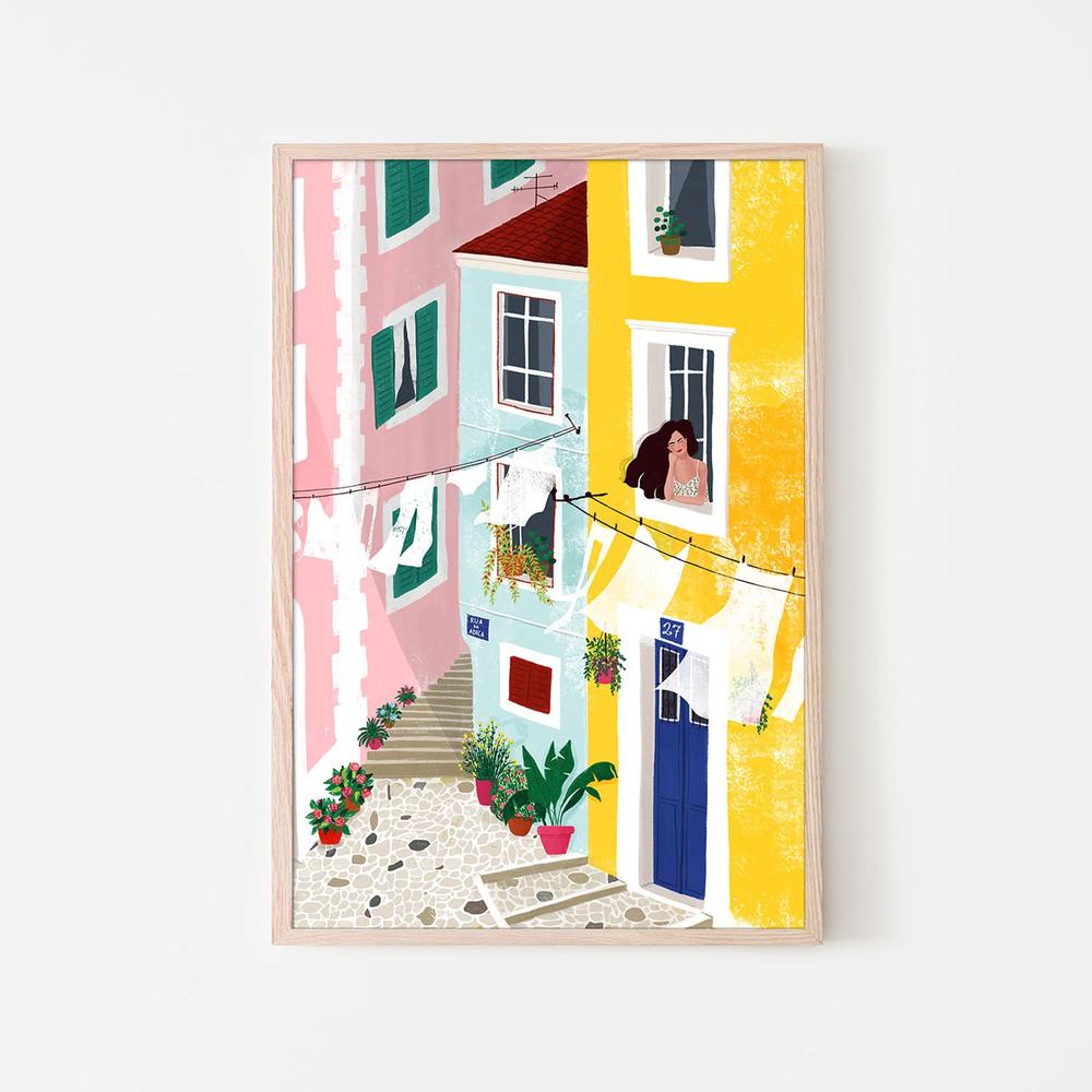 Vibrant European Street-by-Maja Tomljanovic-wall-art-print-canvas-poster-framed-Gioia