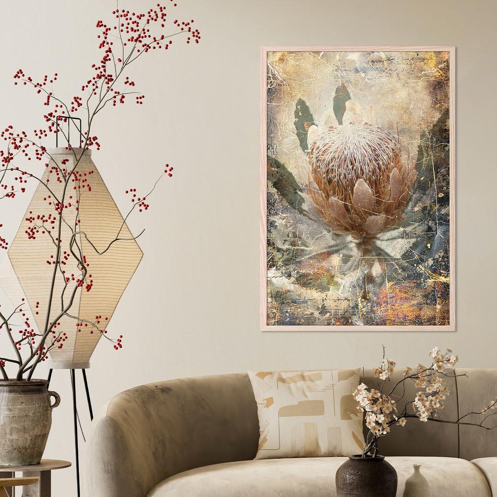 wall-art-print-canvas-poster-framed-Vintage Protea Bloom-7