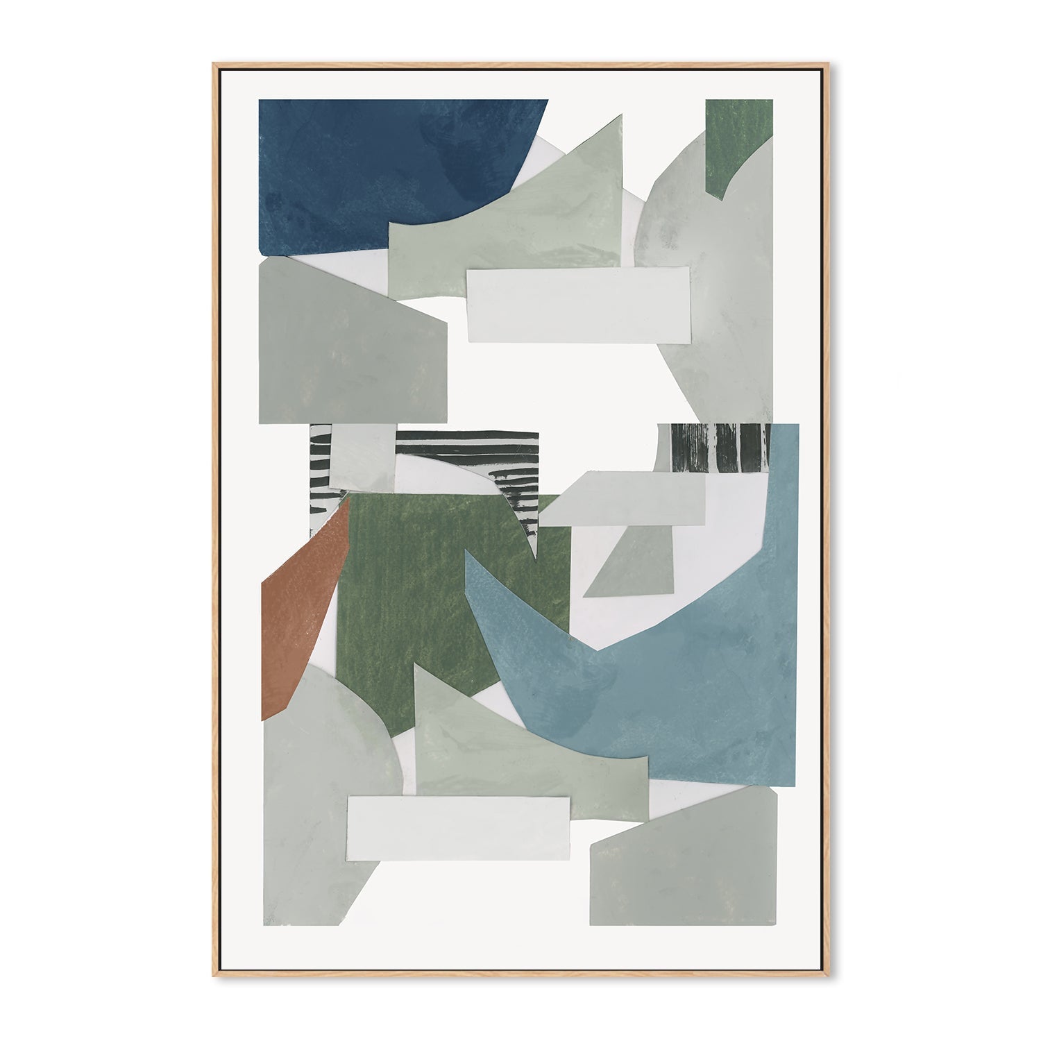 wall-art-print-canvas-poster-framed-A Blue Green Abstract Jugs , Style A, By Cartissi-4