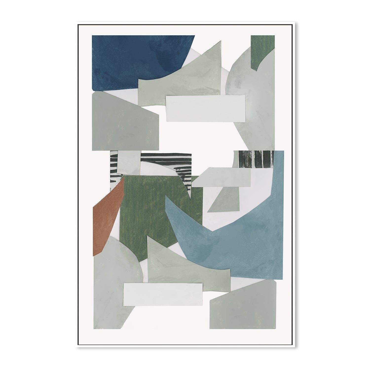 wall-art-print-canvas-poster-framed-A Blue Green Abstract Jugs , Style A, By Cartissi-5