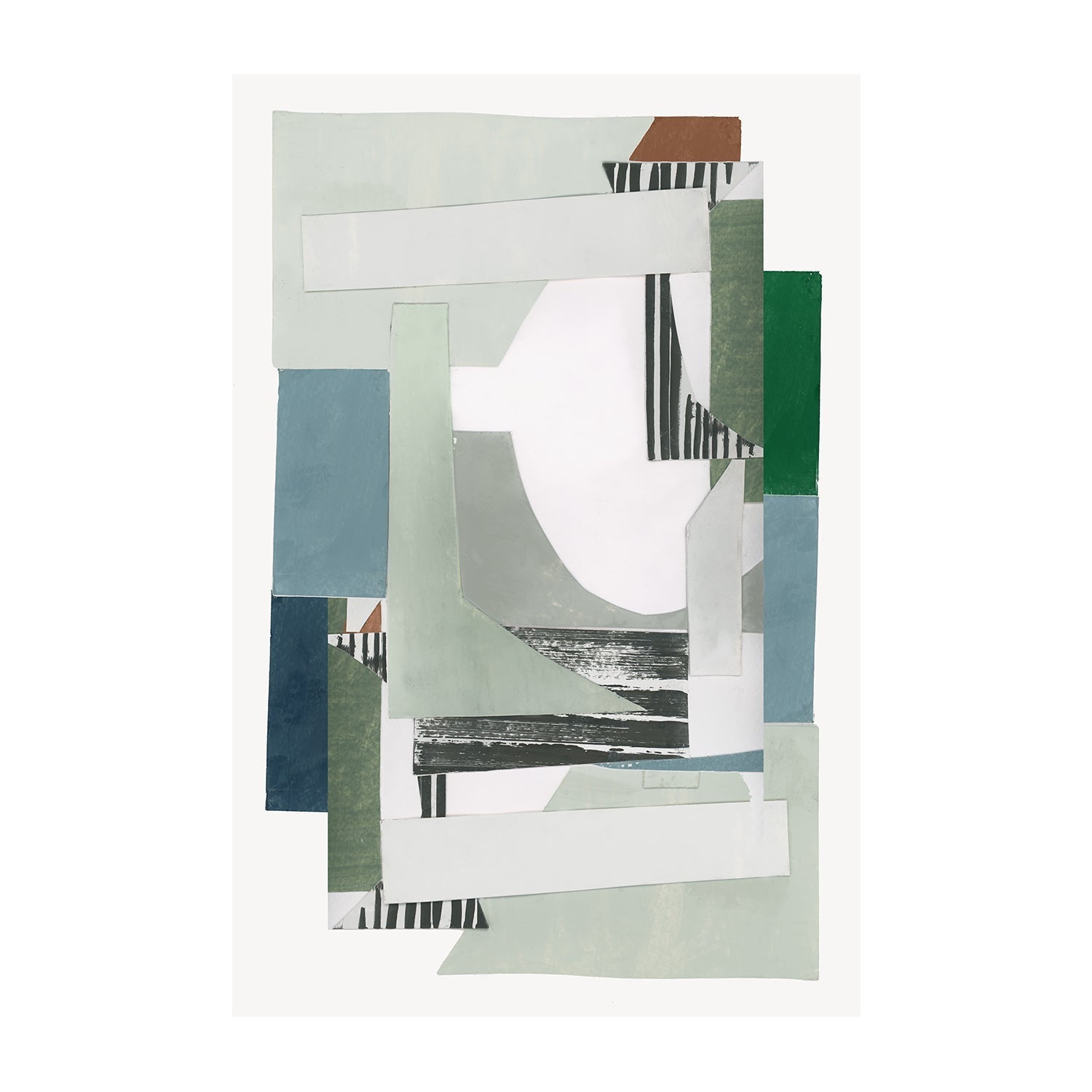 wall-art-print-canvas-poster-framed-A Blue Green Abstract Jugs ,Style B, By Cartissi , By cartissi-1