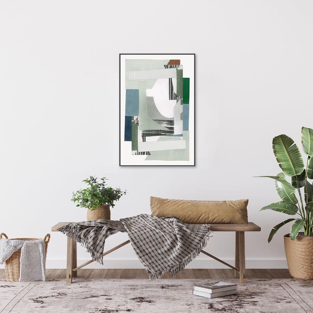 wall-art-print-canvas-poster-framed-A Blue Green Abstract Jugs ,Style B, By Cartissi , By cartissi-2