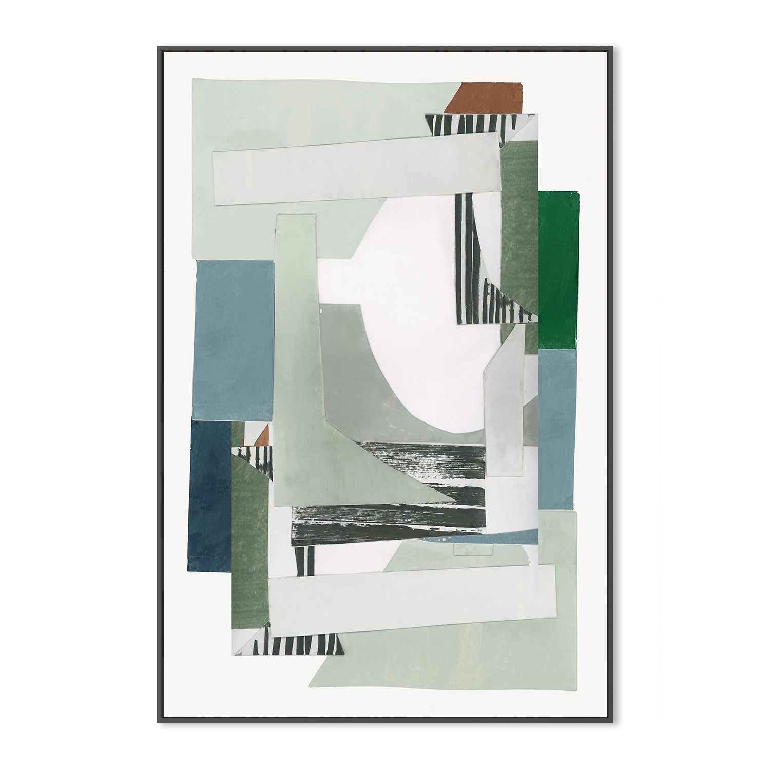 wall-art-print-canvas-poster-framed-A Blue Green Abstract Jugs ,Style B, By Cartissi , By cartissi-3