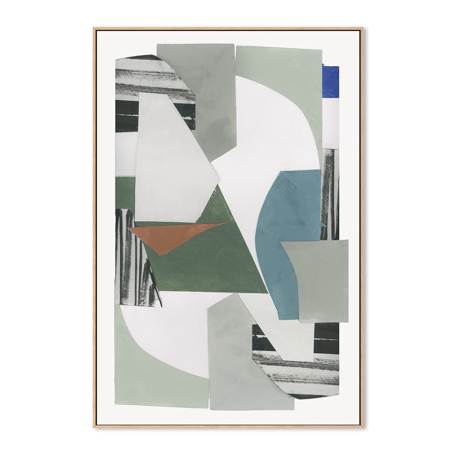 wall-art-print-canvas-poster-framed-A Blue Green Abstract Jugs , Style C, By Cartissi , By cartissi-4