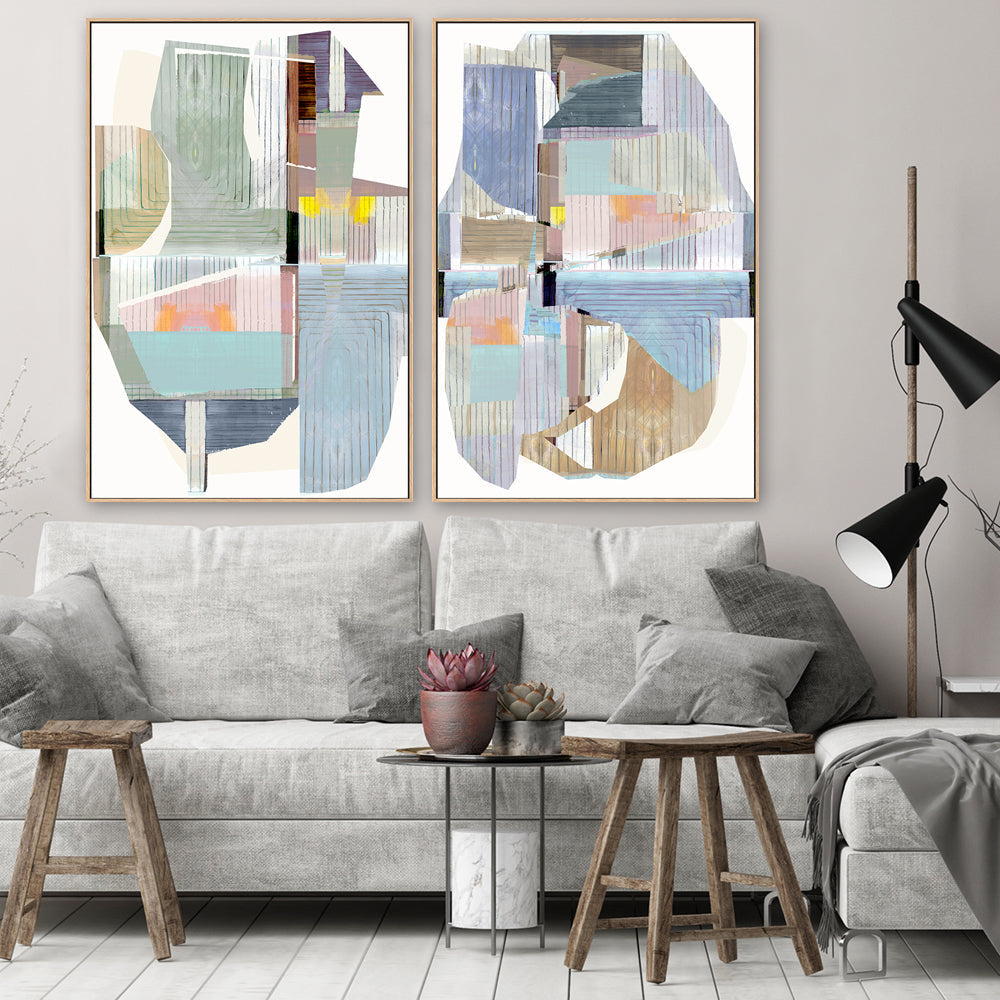 wall-art-print-canvas-poster-framed-A Bright Romance , Style A & B, Set Of 2 , By Cartissi , By cartissi-1