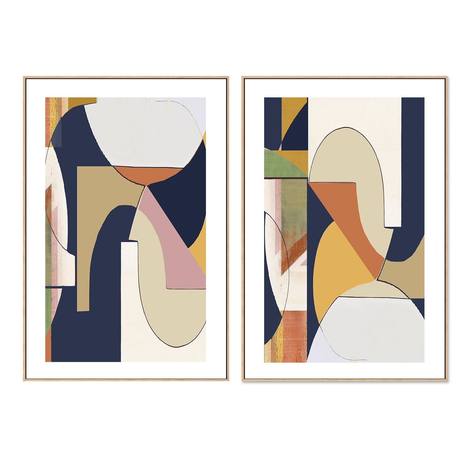 wall-art-print-canvas-poster-framed-A Burgandy Abstract , Style A & B , Set Of 2 , By Cartissi , By cartissi-5