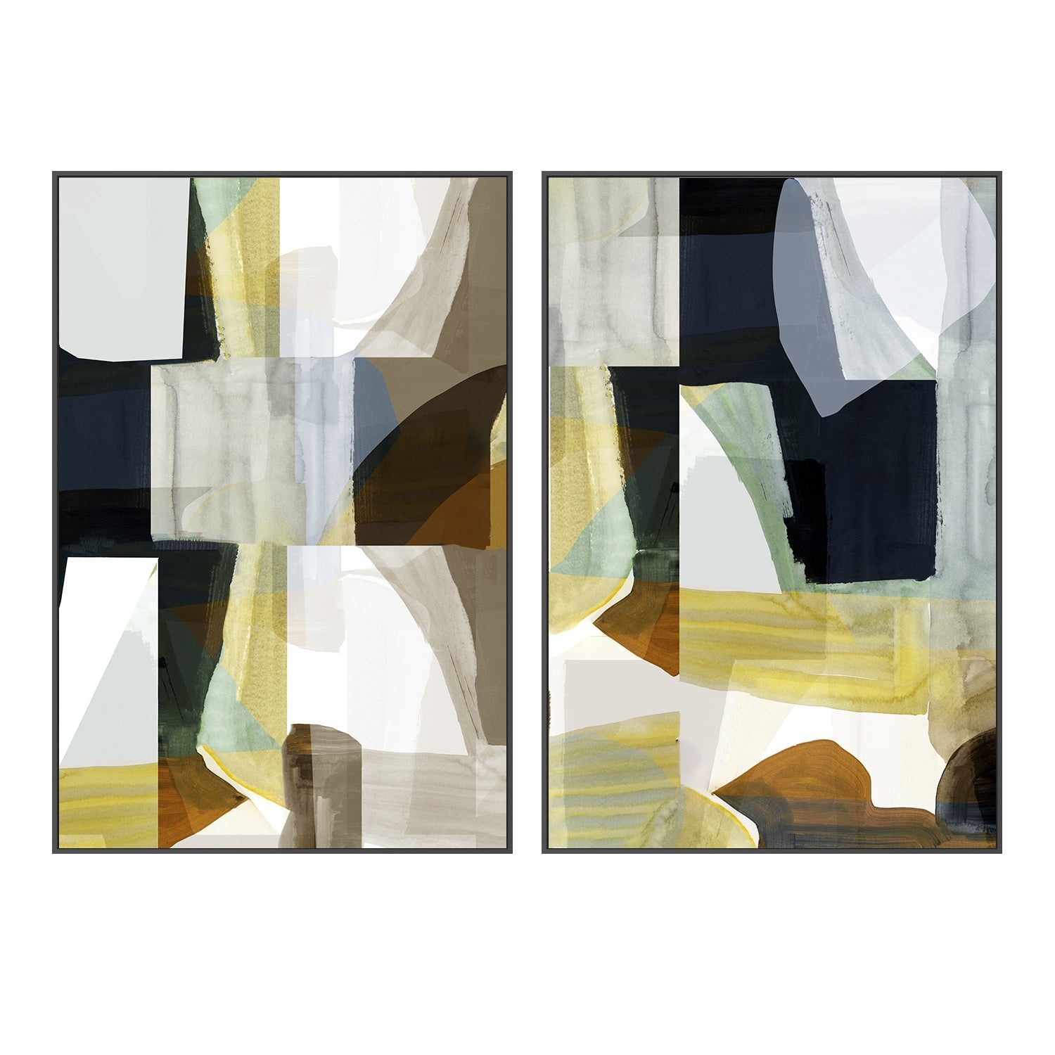 wall-art-print-canvas-poster-framed-A Fragmented Harmony , Style A & B , Set Of 2 , By Cartissi , By cartissi-2